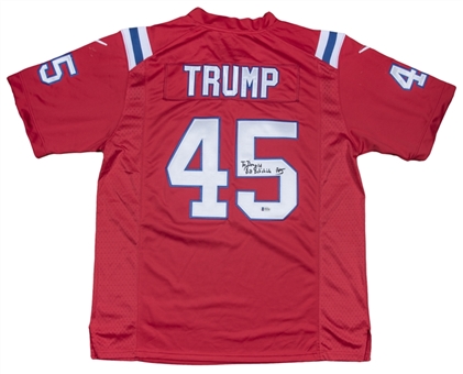 Bill Belichick Signed & Inscribed TRUMP #45 Red New England Patriots Jersey  (Beckett)